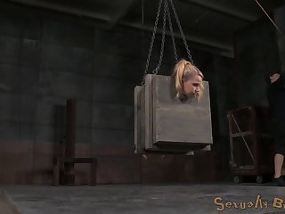 Captured blonde hottie and two rock-solid cocks of different colors