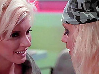 When work become tiresome Christy Canyon gets fingered in lesbian scene