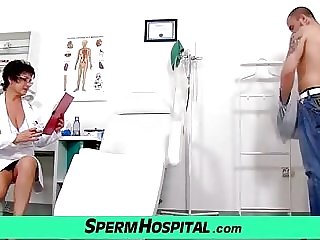 Big natural tits cougar Greta is sexy doctor