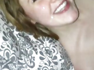 Exploding all over red head's face