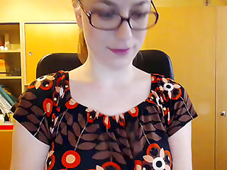 Hot nerdy girl stripping and dancing nude on webcam