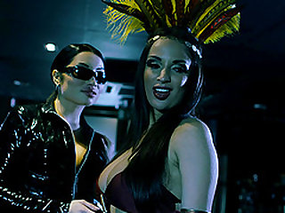 Naughty girls Anissa Kate and Rina Ellis are up for a threesome